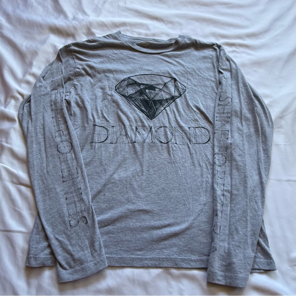 Diamond Supply Co Gray “shine on forever” Long Sleeve Tee men medium great cond!